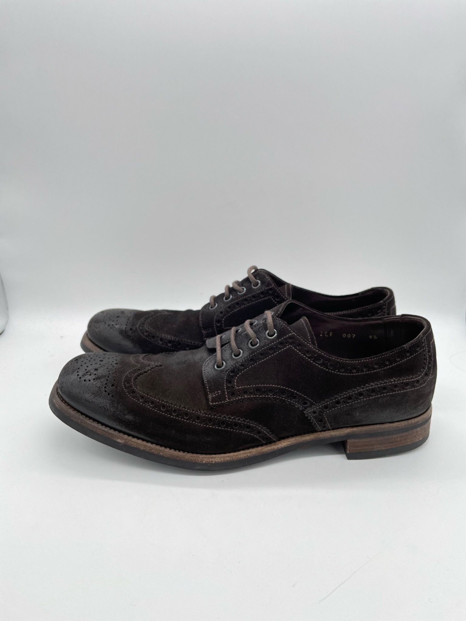 Prada 🔥70% OFF🔥 [SALE] Prada Brown Suede Brogue Shoes Size US 10.5 / EU 43-44 - 3 Thumbnail