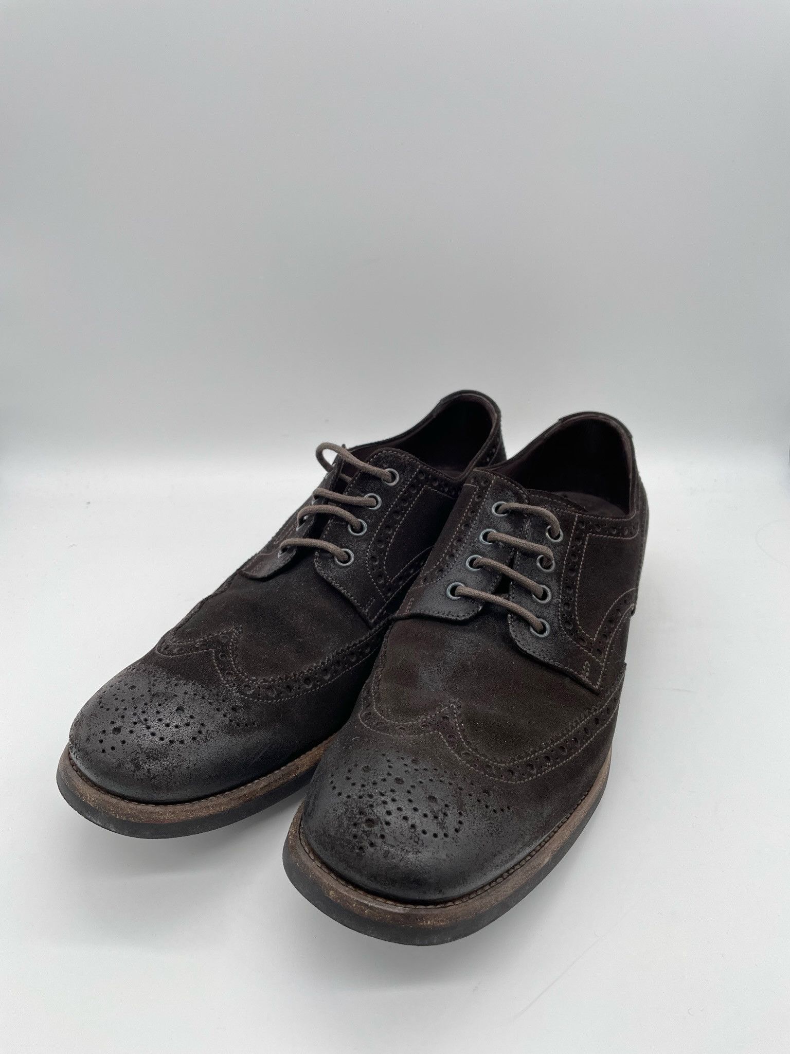 Prada 🔥70% OFF🔥 [SALE] Prada Brown Suede Brogue Shoes Size US 10.5 / EU 43-44 - 2 Thumbnail