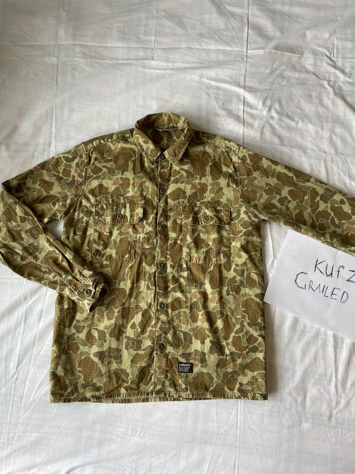 vintage CARHARTT Jacket Over shirt Camo street wear military
