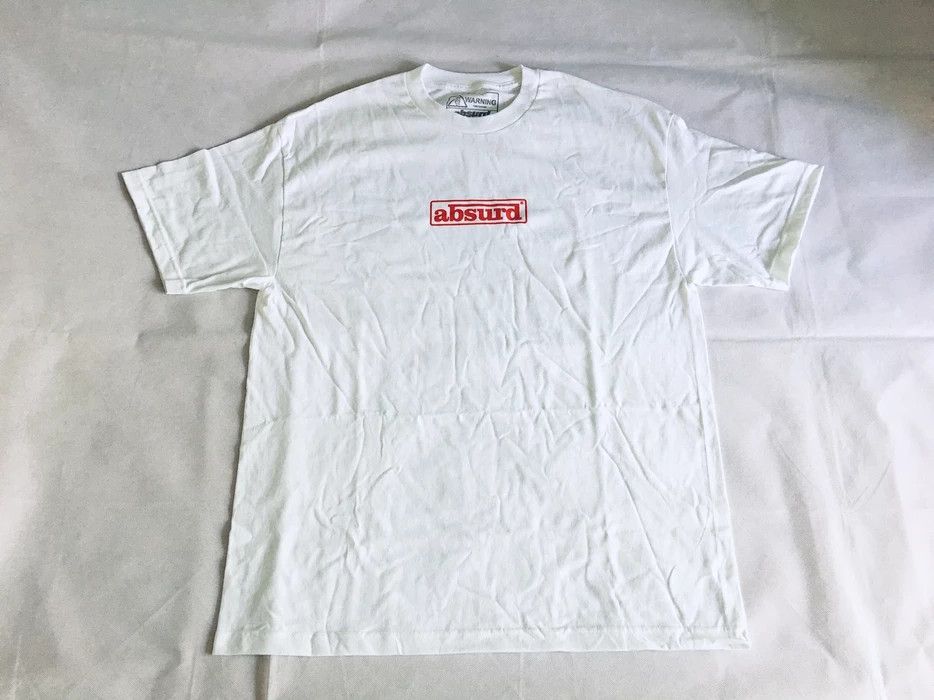 Streetwear Absurd Red Box Logo T-shirt White Color XL Size | Grailed