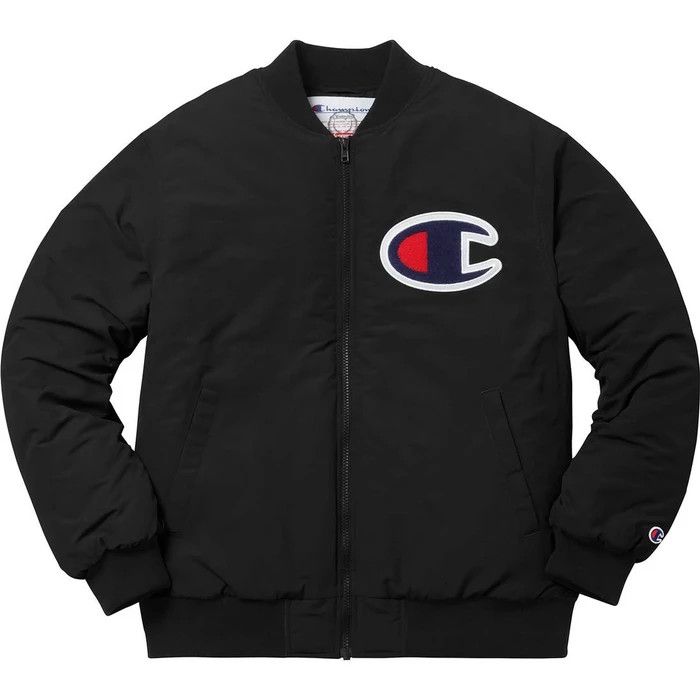 Supreme x Champion Color Blocked Jacket Black Large 17FW