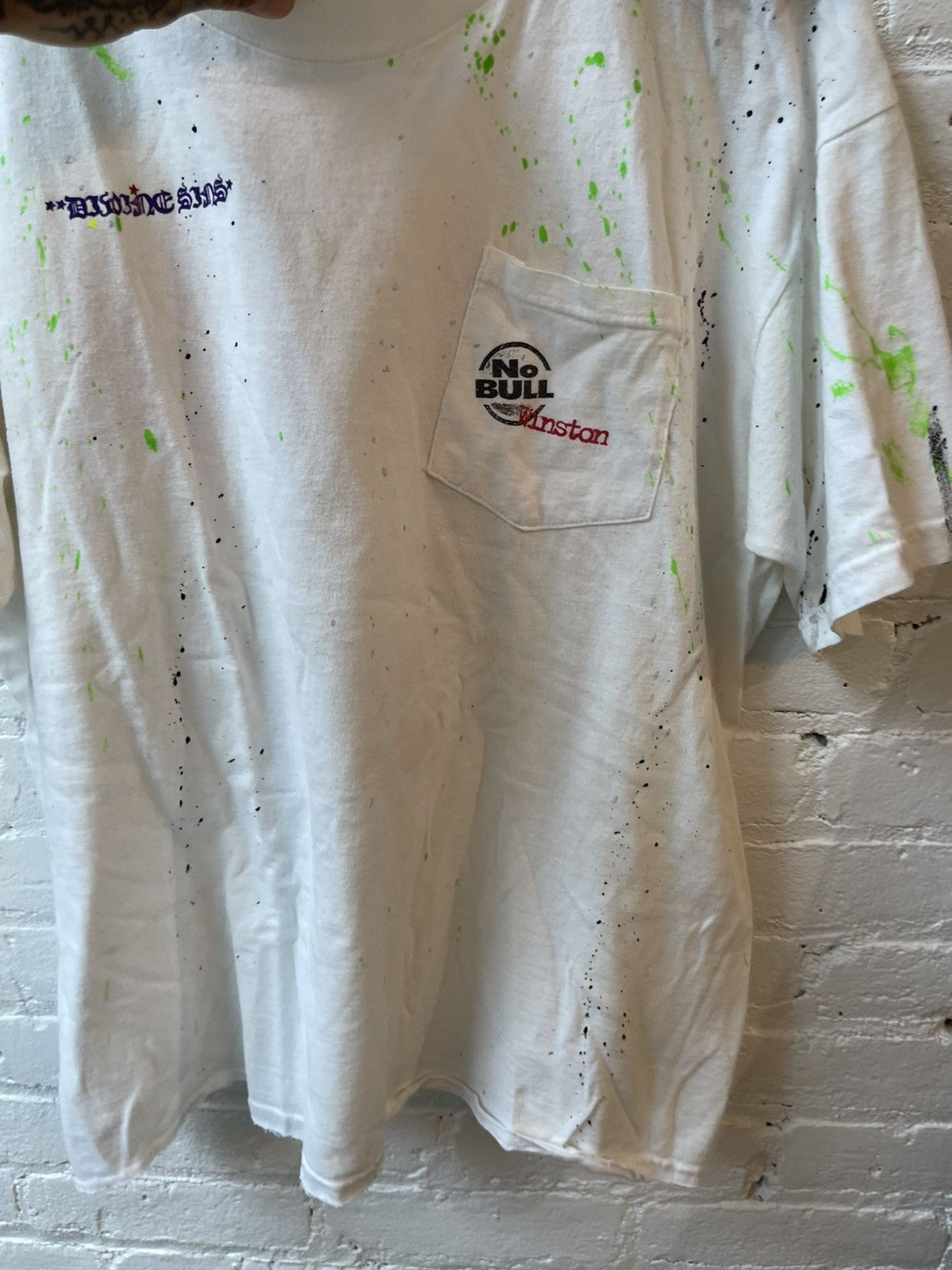 Vintage Vintage THRASHED Custom Divine Sins NYC Shirt Size US L / EU 52-54 / 3 - 7 Thumbnail