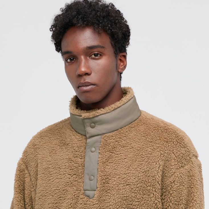 Uniqlo × White Mountaineering Small Brown Fleece Oversized Long-Sleeve Pullover Jacket Size US S / EU 44-46 / 1 - 10 Thumbnail