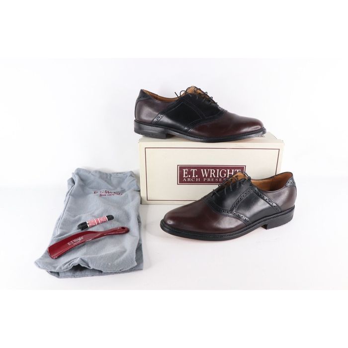 Vintage NOS Vintage 90s Leather Saddle Oxford Dress Shoes USA Grailed