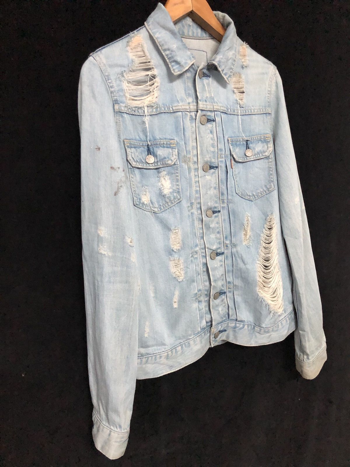 Japanese Brand MOUSSY Distressed Denim Trucker Jacket Size US M / EU 48-50 / 2 - 3 Thumbnail