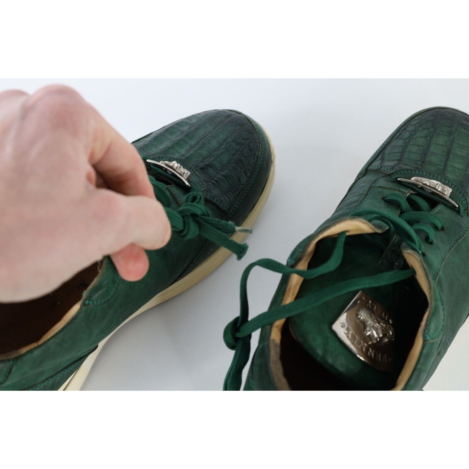 Vintage Fennix Italy Distressed Alligator Leather Sneakers Shoes Size US 9 / EU 42 - 7 Thumbnail
