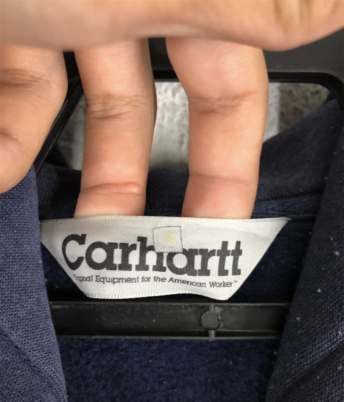 Carhartt × Vintage Vintage Carhartt Navy Blue Sun Faded Zip Hoodie Jacket cw21 Size US L / EU 52-54 / 3 - 8 Thumbnail