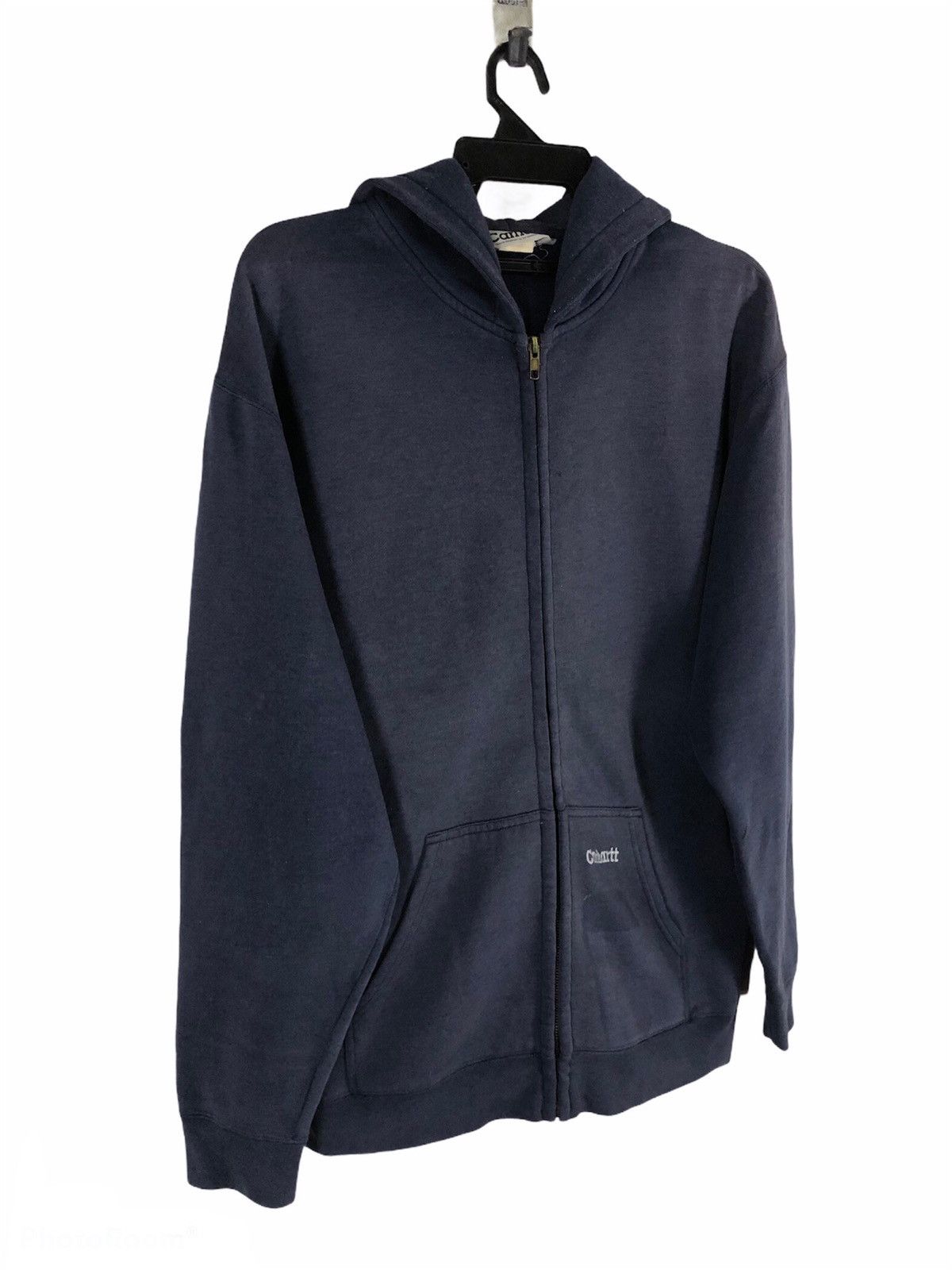 Carhartt × Vintage Vintage Carhartt Navy Blue Sun Faded Zip Hoodie Jacket cw21 Size US L / EU 52-54 / 3 - 2 Thumbnail