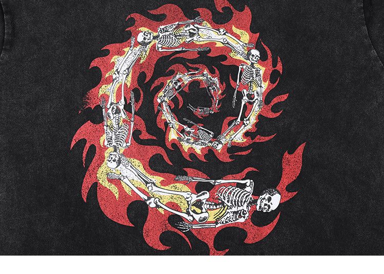 Other Harajuku Flame Skull Ripped T Shirt Size US M / EU 48-50 / 2 - 6 Thumbnail