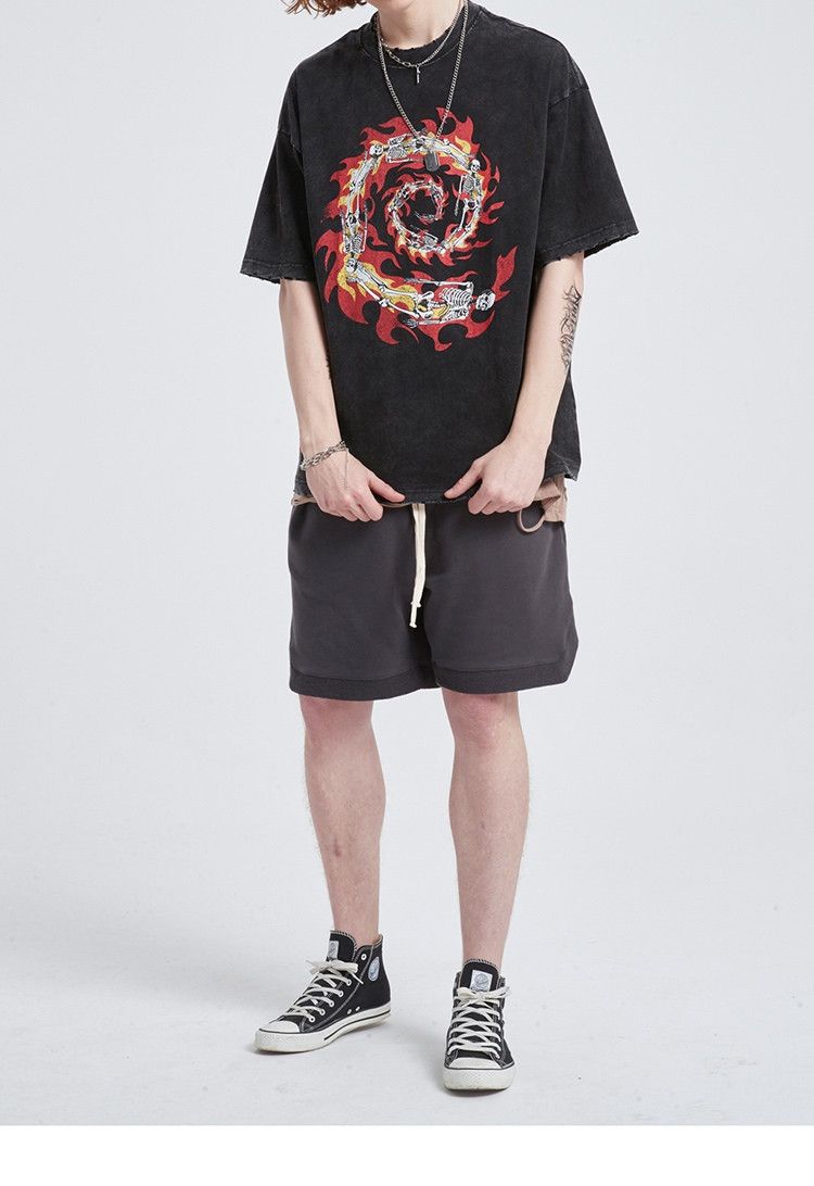 Other Harajuku Flame Skull Ripped T Shirt Size US M / EU 48-50 / 2 - 3 Thumbnail