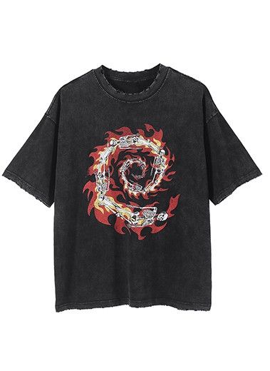 Other Harajuku Flame Skull Ripped T Shirt Size US M / EU 48-50 / 2 - 1 Thumbnail