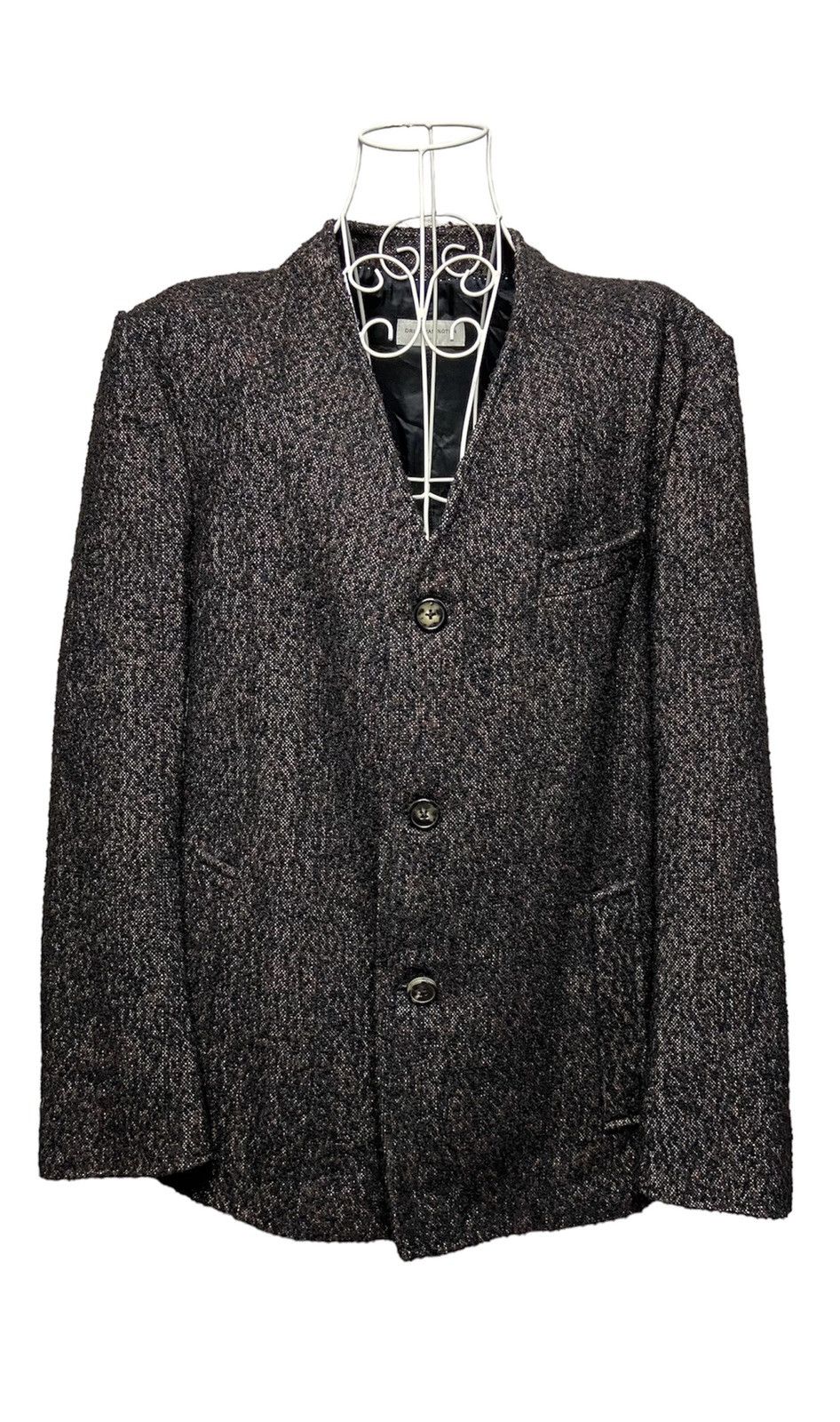 image of Dries Van Noten Wool Blazer Tweed Jacket in Black, Men's (Size Small)