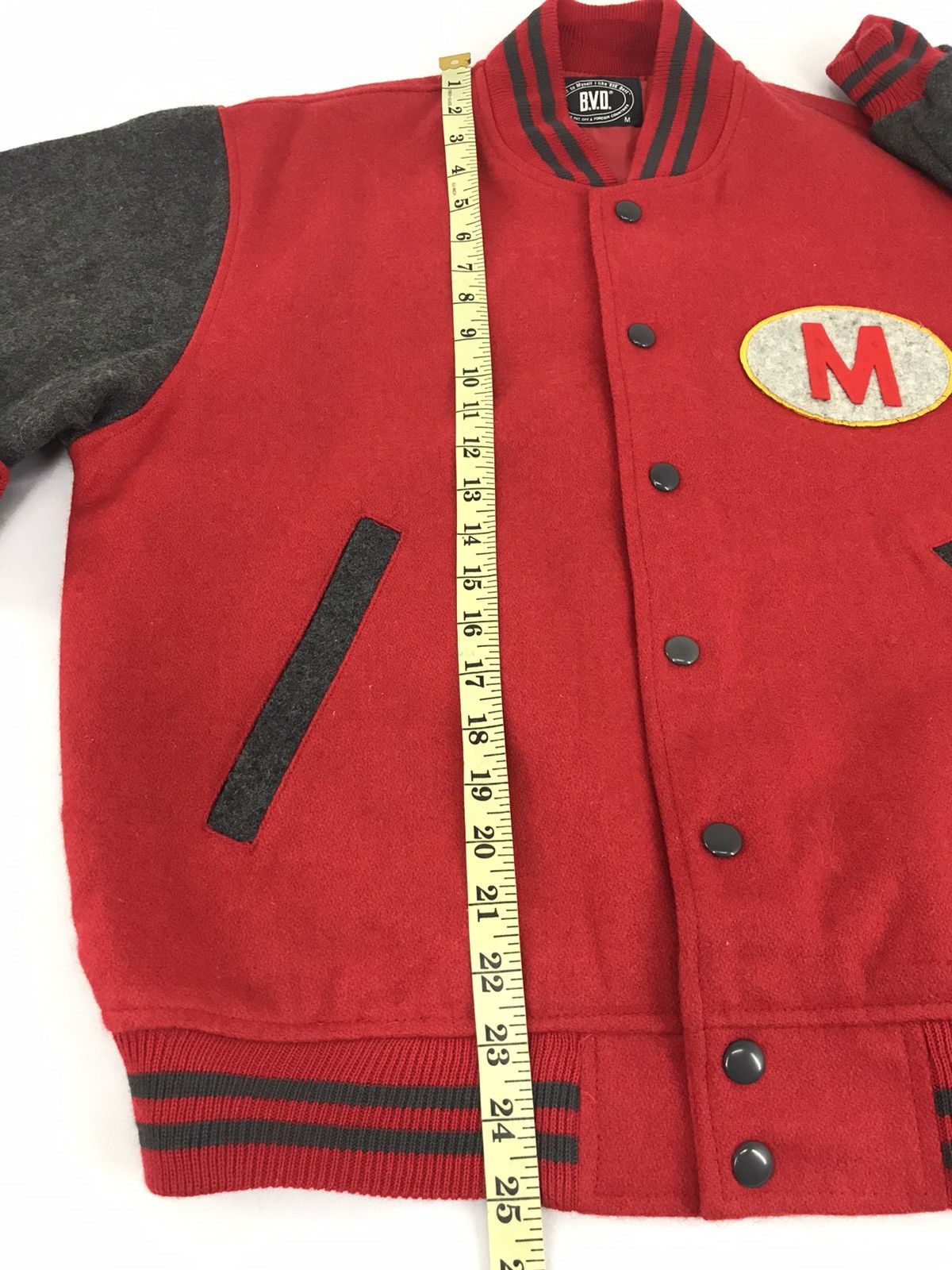 Japanese Brand × Vintage B.V.D Varsity Wool Jacket Snap Button Big M Logo Size US M / EU 48-50 / 2 - 10 Thumbnail