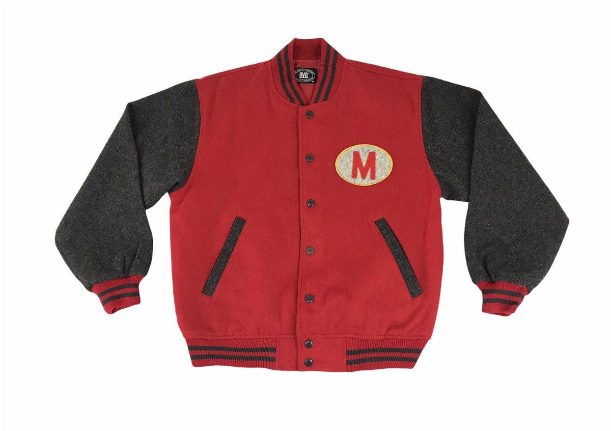 Japanese Brand × Vintage B.V.D Varsity Wool Jacket Snap Button Big M Logo Size US M / EU 48-50 / 2 - 1 Thumbnail