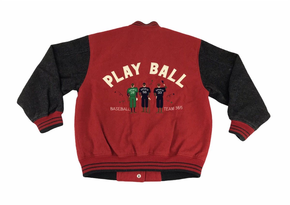 Japanese Brand × Vintage Vintage Varsity Jacket Wool BaseBall Team Play Ball Size US M / EU 48-50 / 2 - 1 Thumbnail