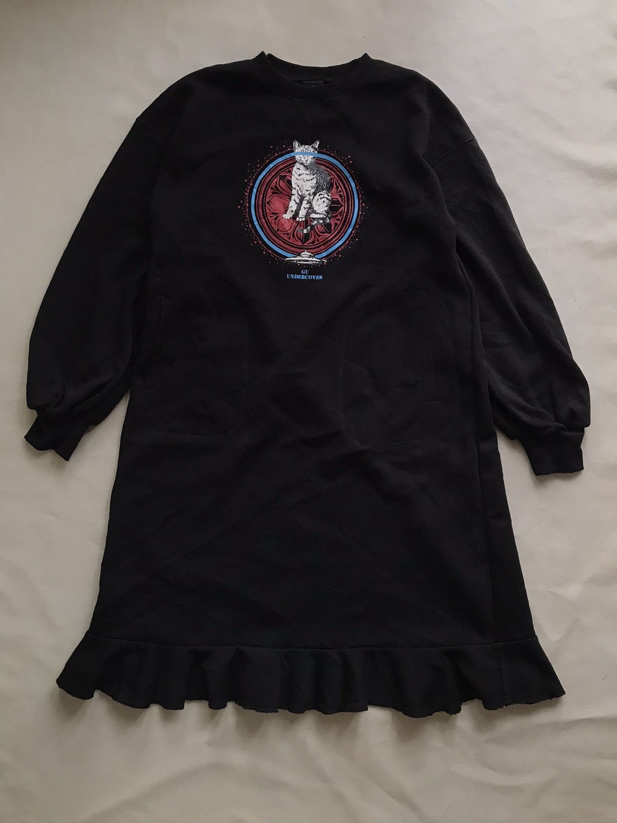 image of Gu x Jun Takahashi Undercover Long Sweatshirt in Black, Men's (Size Medium)
