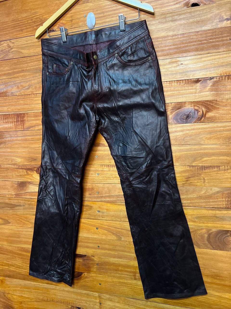 Genuine Leather VINTAGE LEATHER PANTS SIZE 30 Size US 30 / EU 46 - 3 Thumbnail