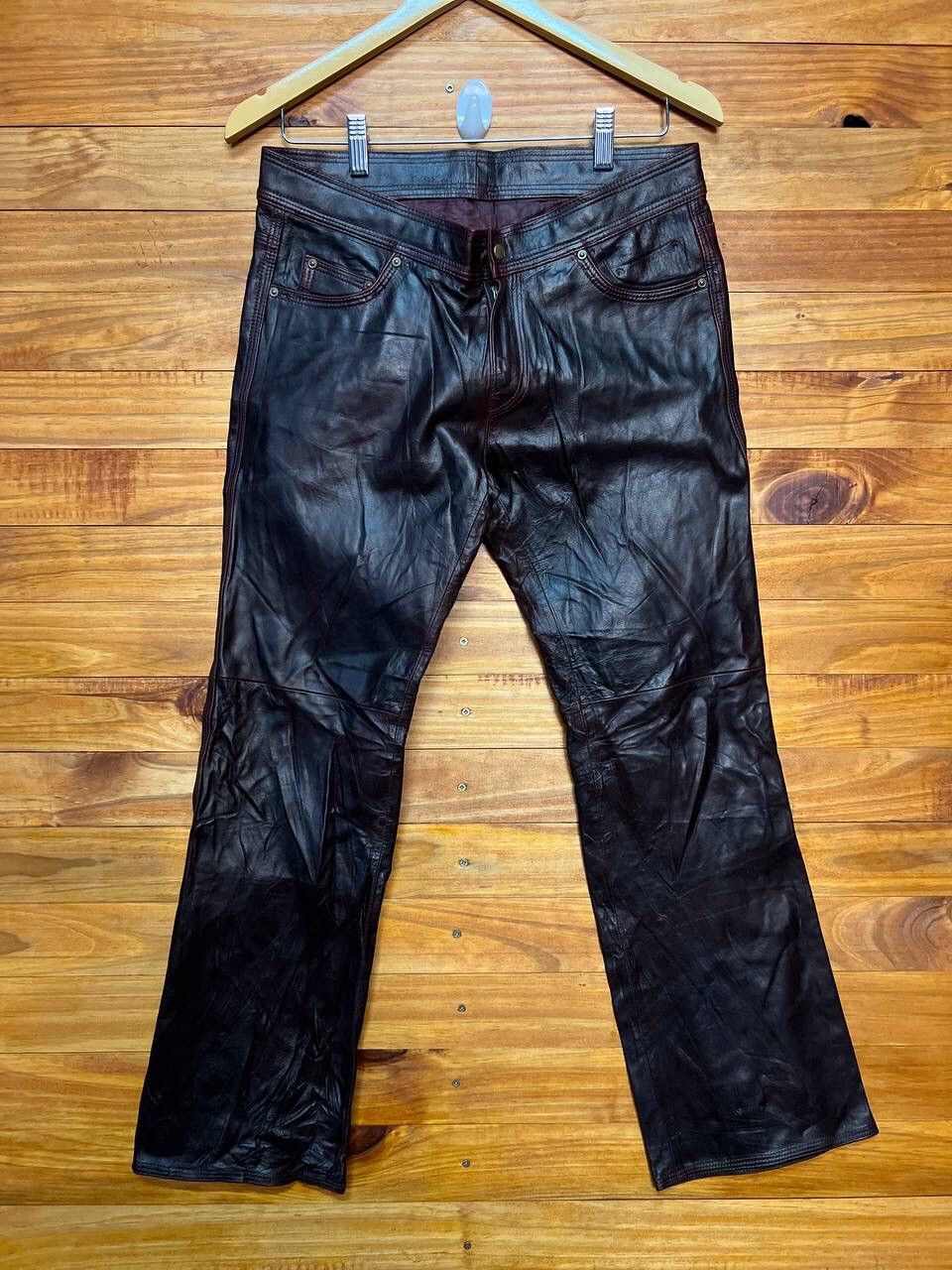 Genuine Leather VINTAGE LEATHER PANTS SIZE 30 Size US 30 / EU 46 - 1 Thumbnail