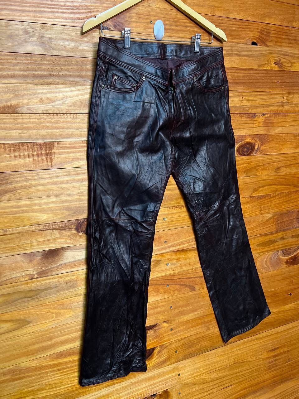 Genuine Leather VINTAGE LEATHER PANTS SIZE 30 Size US 30 / EU 46 - 2 Thumbnail