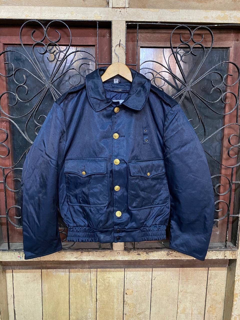 image of Vintage 80’S Ceiling Zero By Blauer Bomber Police Jacket in Navy, Men's (Size Large)