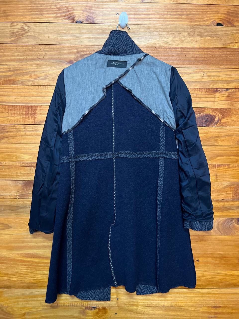Max Mara MAX MARA TESSUTO FISHBONE FUNNEL NECK COAT Size S / US 4 / IT 40 - 21 Thumbnail