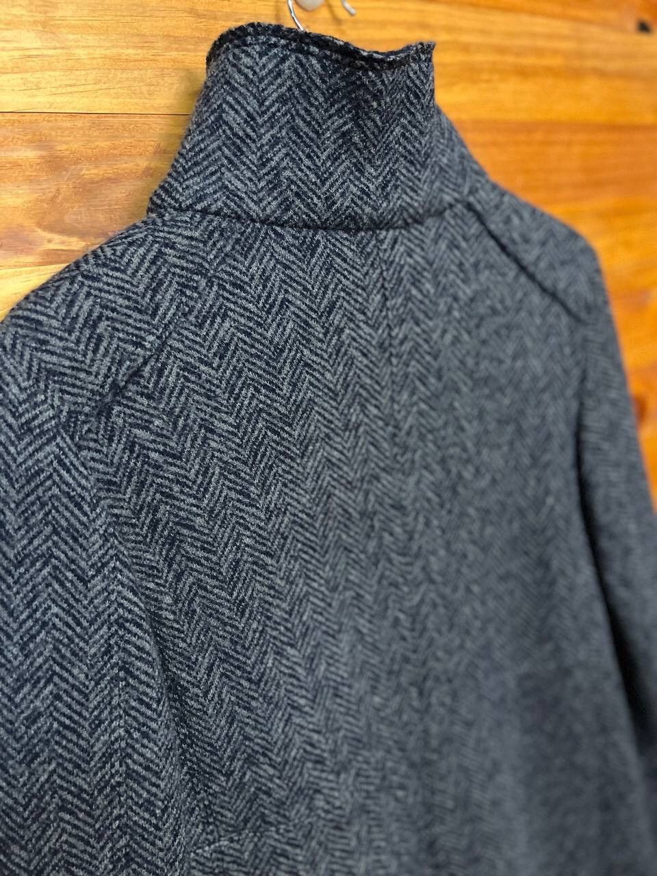 Max Mara MAX MARA TESSUTO FISHBONE FUNNEL NECK COAT Size S / US 4 / IT 40 - 15 Thumbnail