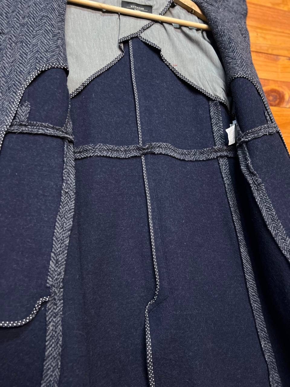 Max Mara MAX MARA TESSUTO FISHBONE FUNNEL NECK COAT Size S / US 4 / IT 40 - 19 Thumbnail