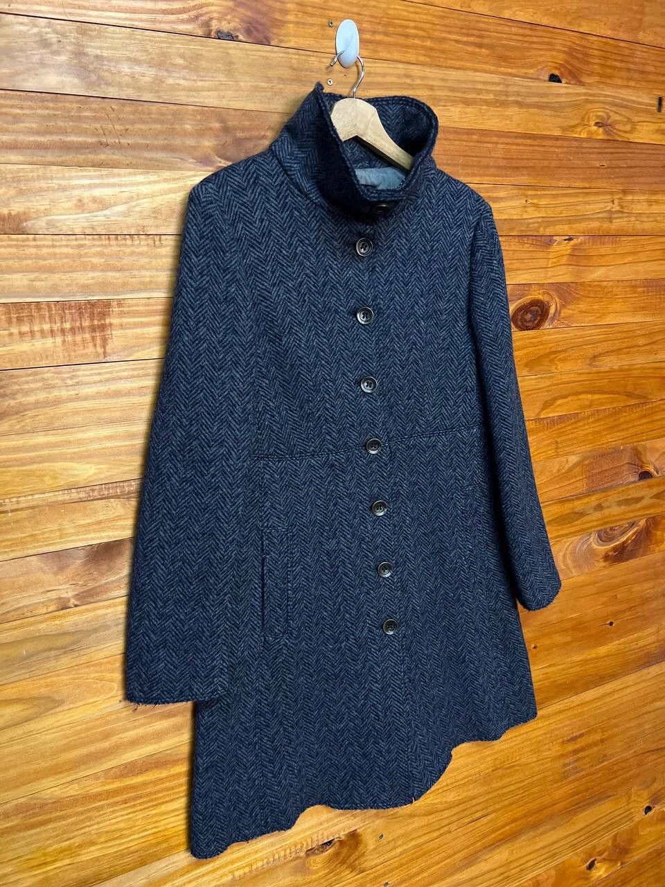 Max Mara MAX MARA TESSUTO FISHBONE FUNNEL NECK COAT Size S / US 4 / IT 40 - 2 Thumbnail
