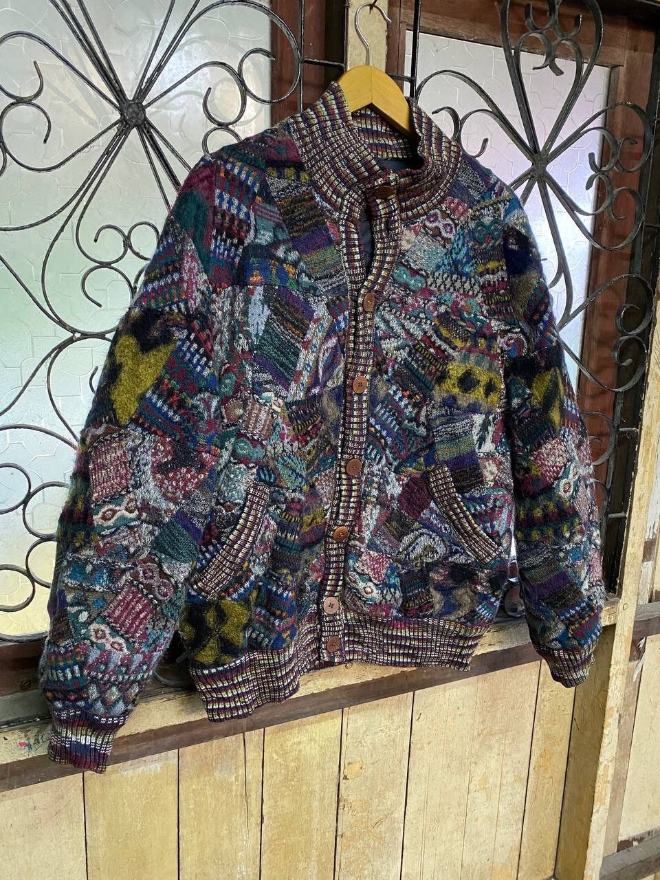 Japanese Brand Vintage Patchwork Coogi Style Jacket Size US L / EU 52-54 / 3 - 4 Thumbnail