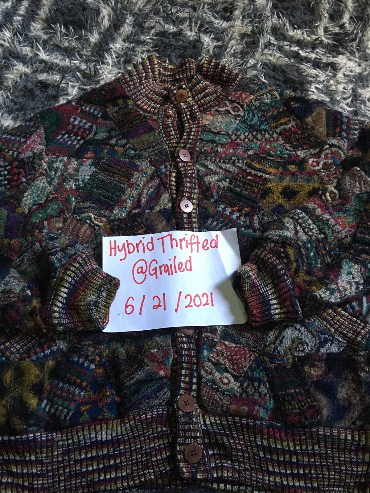 Japanese Brand Vintage Patchwork Coogi Style Jacket Size US L / EU 52-54 / 3 - 17 Thumbnail