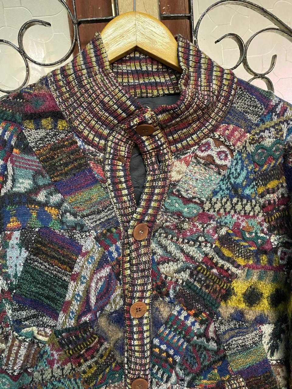 Japanese Brand Vintage Patchwork Coogi Style Jacket Size US L / EU 52-54 / 3 - 8 Thumbnail