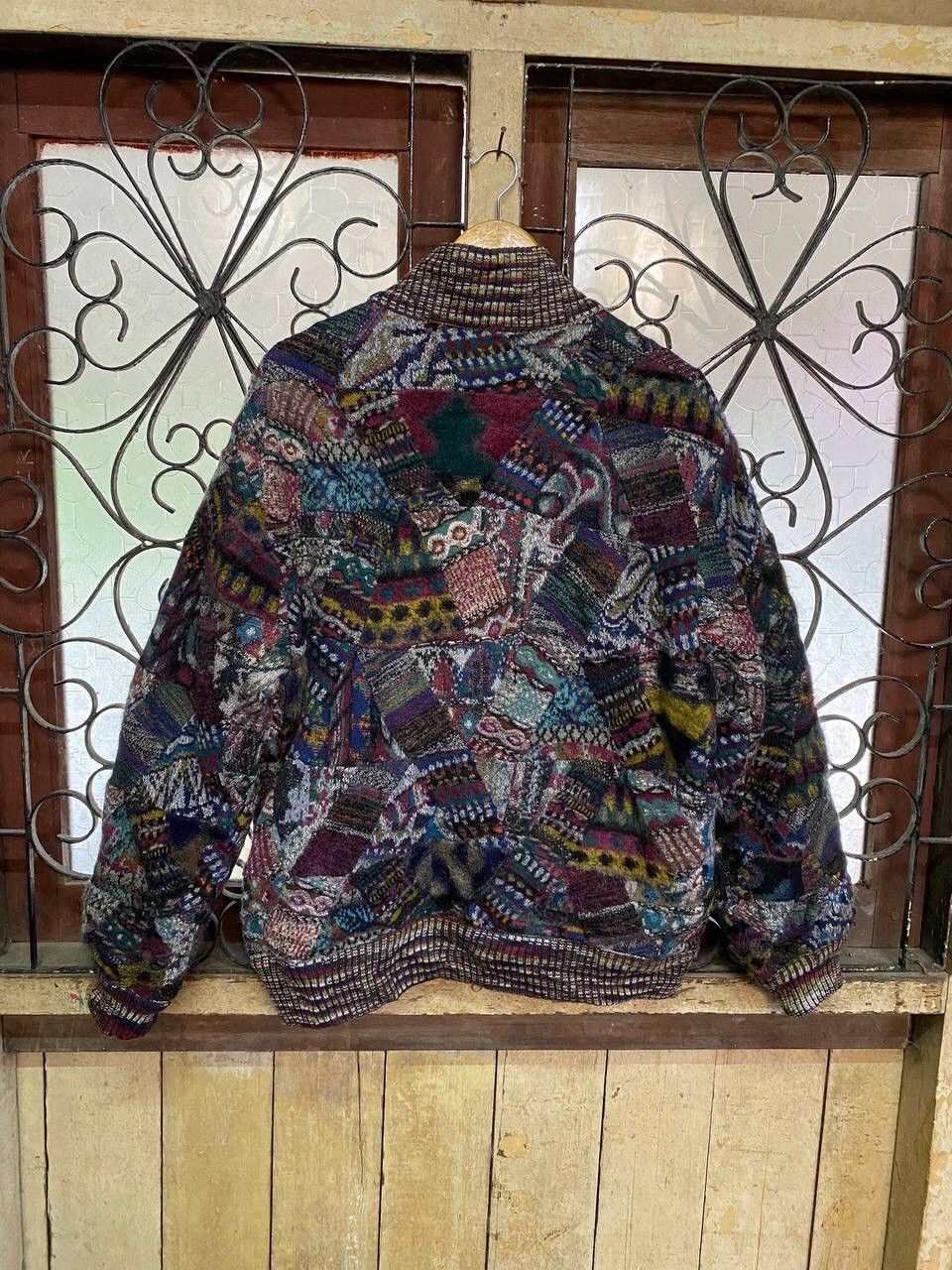 Japanese Brand Vintage Patchwork Coogi Style Jacket Size US L / EU 52-54 / 3 - 9 Thumbnail