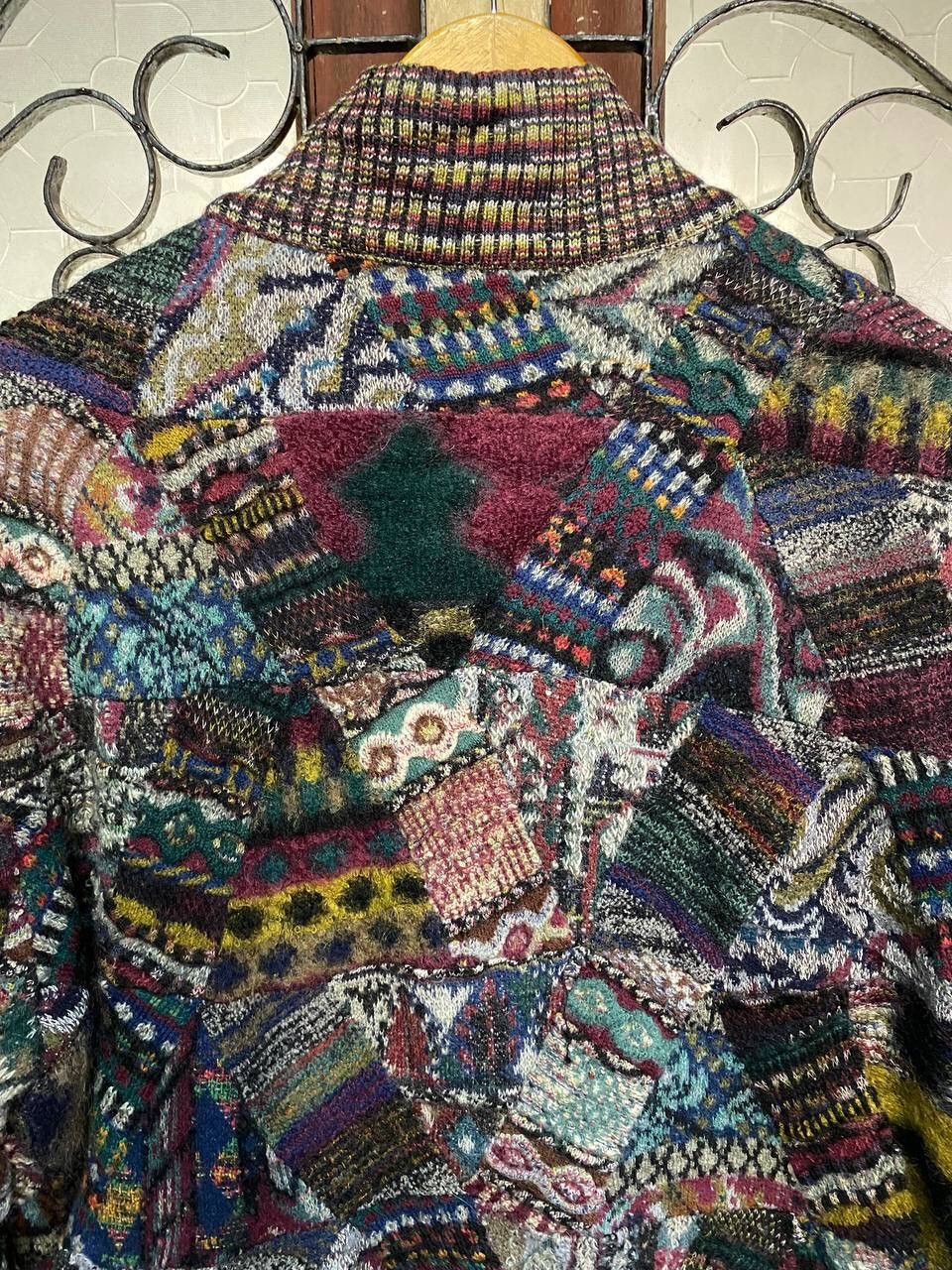 Japanese Brand Vintage Patchwork Coogi Style Jacket Size US L / EU 52-54 / 3 - 12 Thumbnail