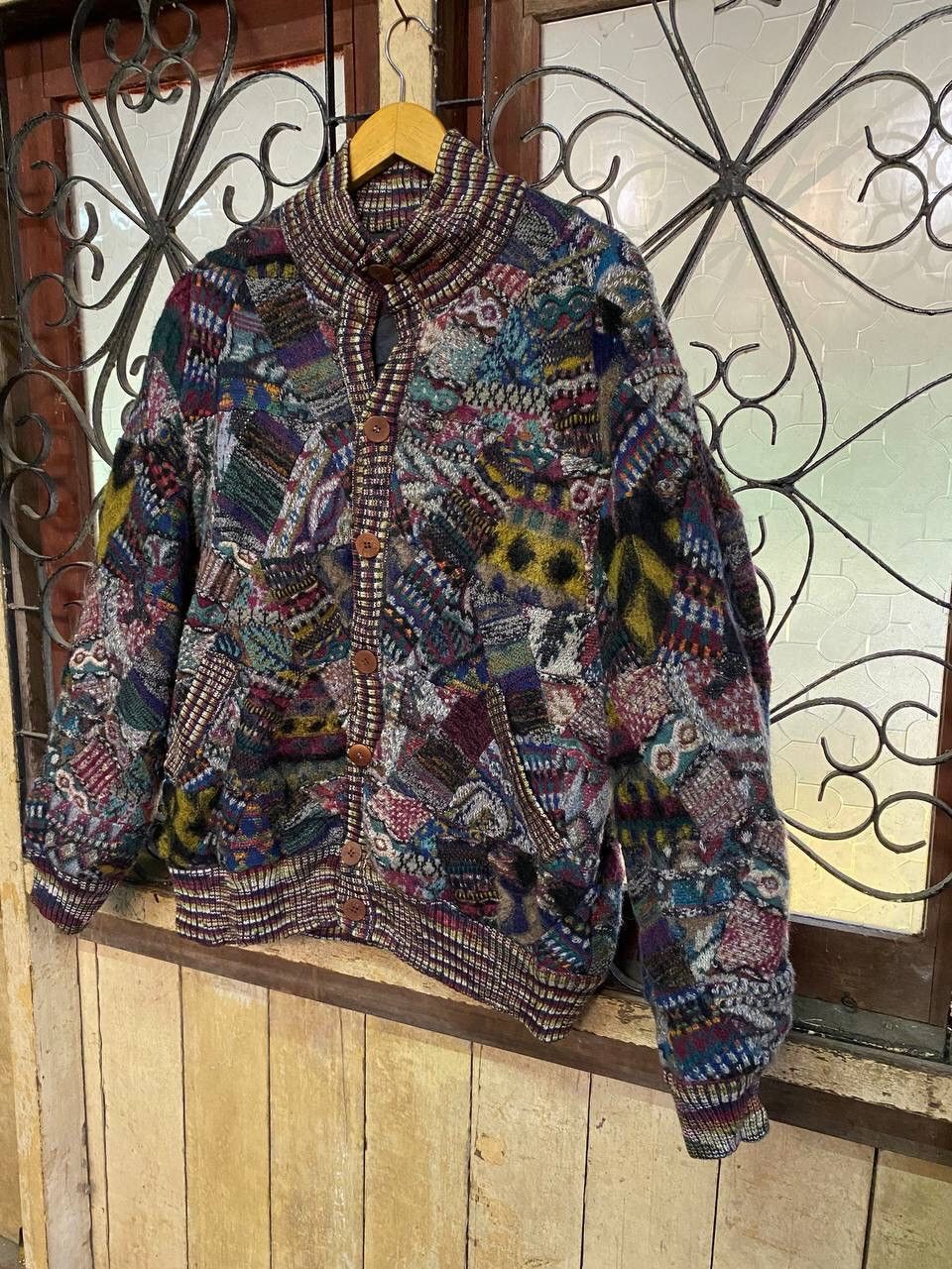 Japanese Brand Vintage Patchwork Coogi Style Jacket Size US L / EU 52-54 / 3 - 5 Thumbnail