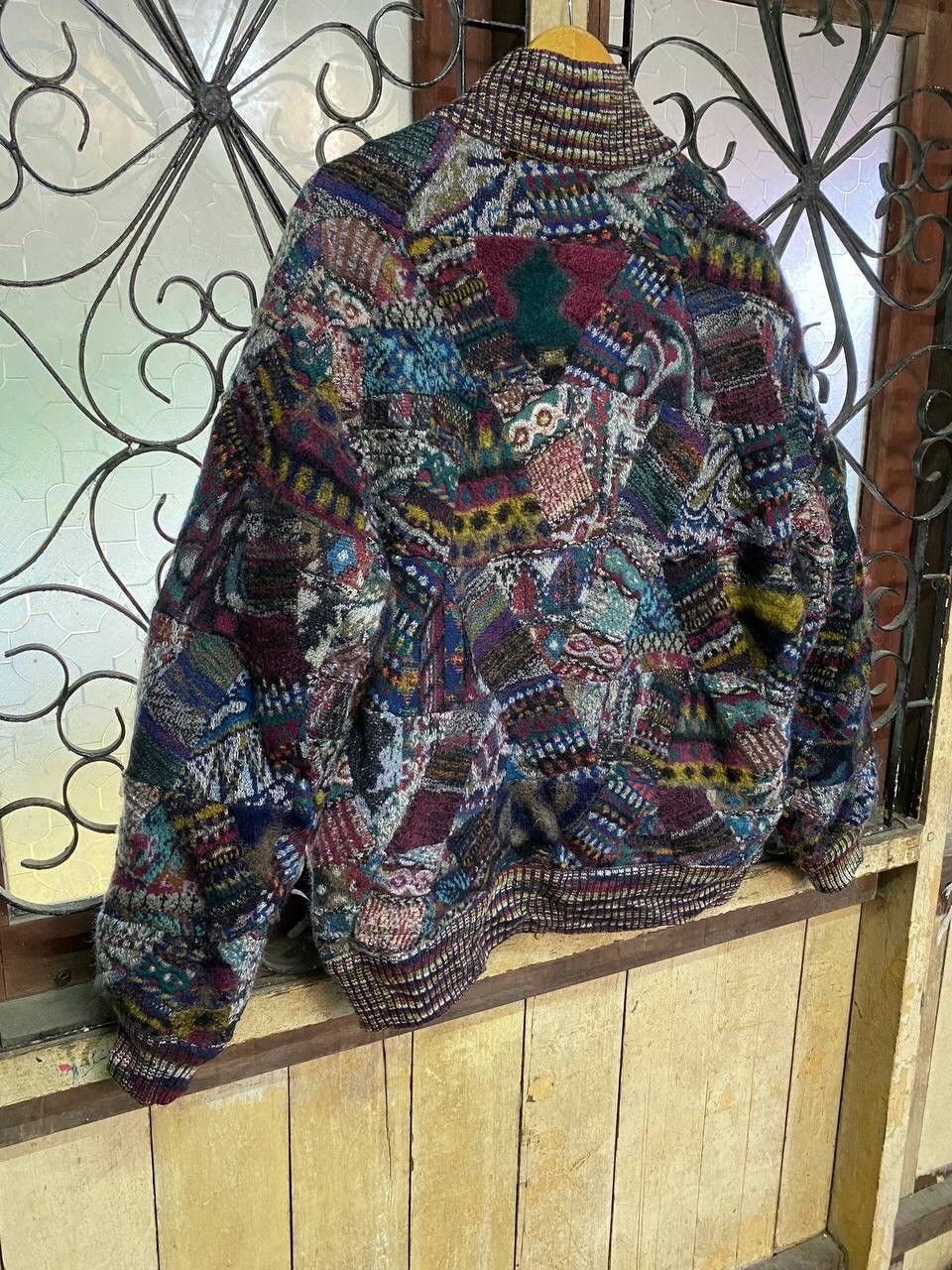 Japanese Brand Vintage Patchwork Coogi Style Jacket Size US L / EU 52-54 / 3 - 10 Thumbnail