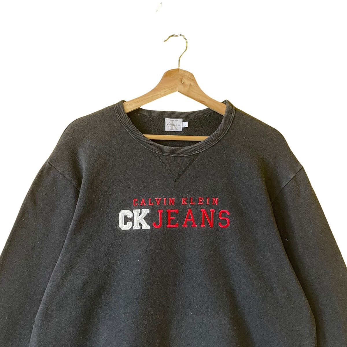 Calvin Klein 90s Calvin Klein Embroidered Big Logo Sweatshirt Oversize M Size US M / EU 48-50 / 2 - 4 Thumbnail