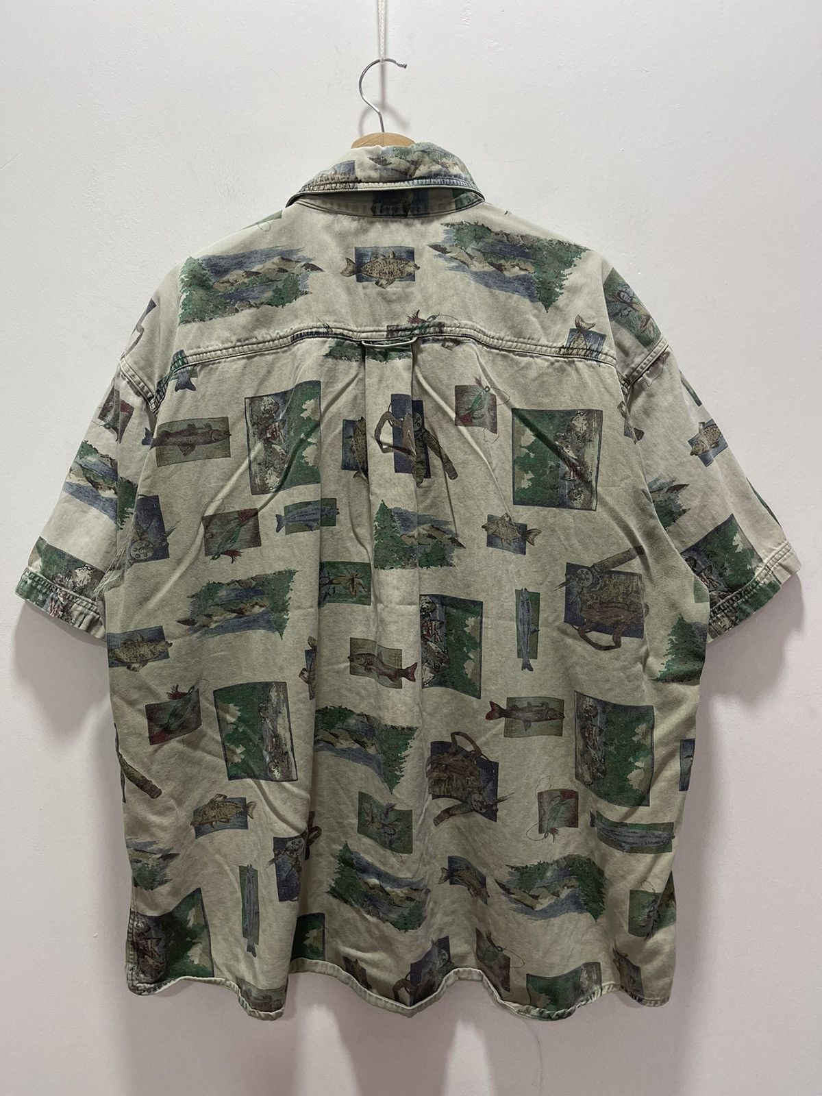 Vintage × Woolrich Woolen Mills VINTAGE WOOLRICH FULLPRINT LOGO BUTTON UP SHORT SLEEVE Size US XXL / EU 58 / 5 - 5 Thumbnail