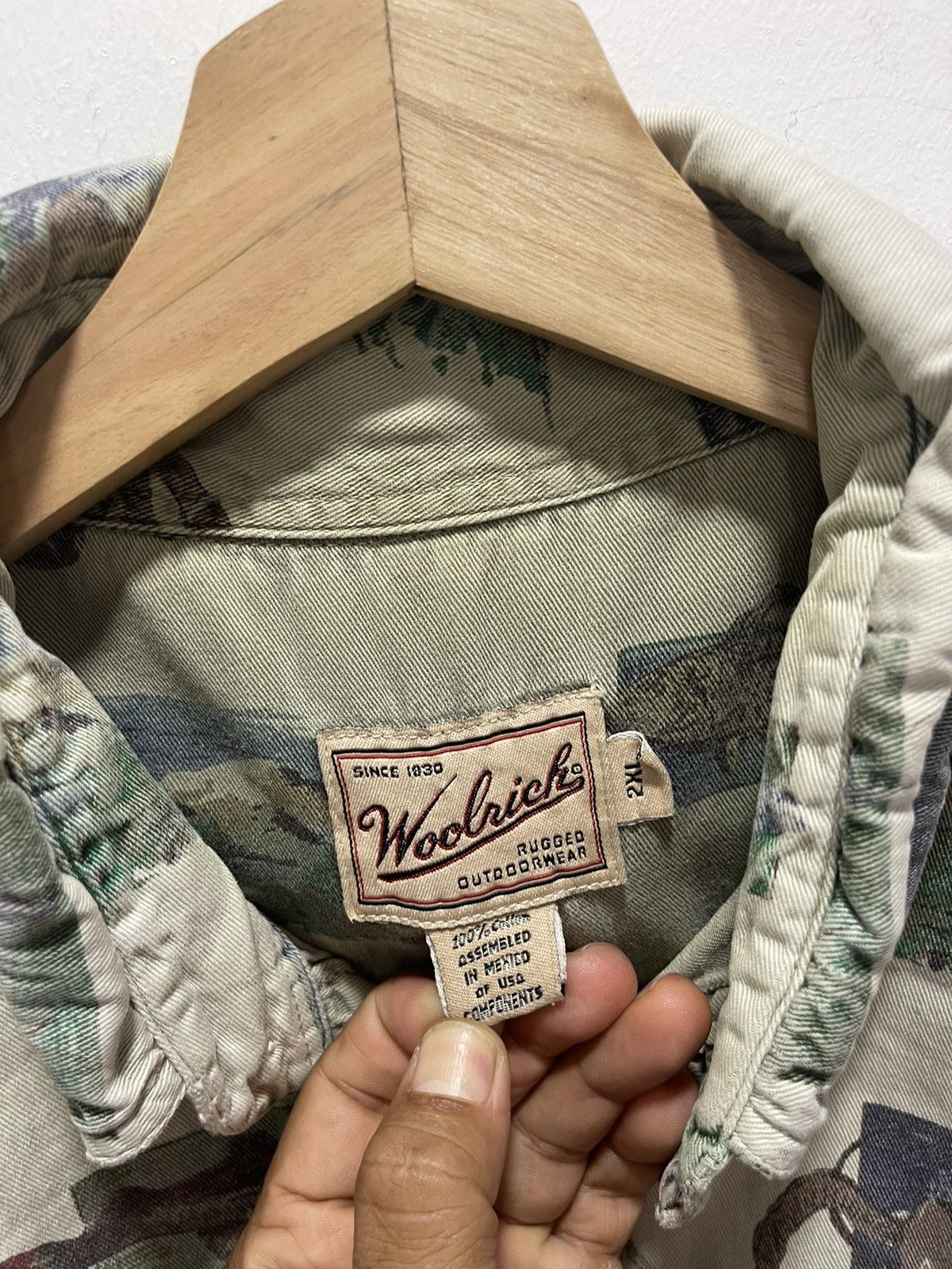 Vintage × Woolrich Woolen Mills VINTAGE WOOLRICH FULLPRINT LOGO BUTTON UP SHORT SLEEVE Size US XXL / EU 58 / 5 - 6 Thumbnail
