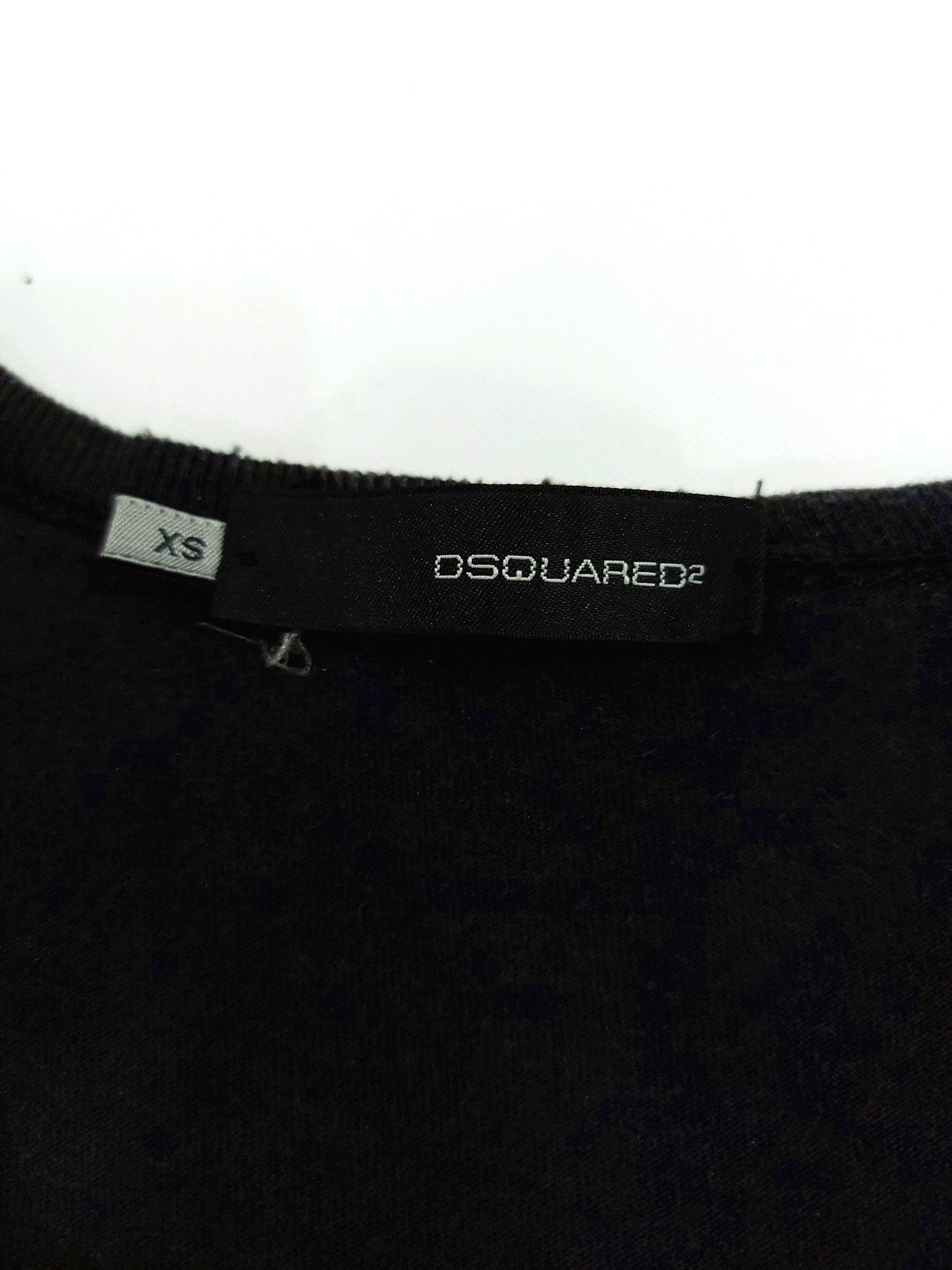 Designer × Dsquared2 RARE! DSQUARED2 WIDE V-NECK DISTRESSED 3/4 SLEEVE TEE Size US XS / EU 42 / 0 - 5 Thumbnail