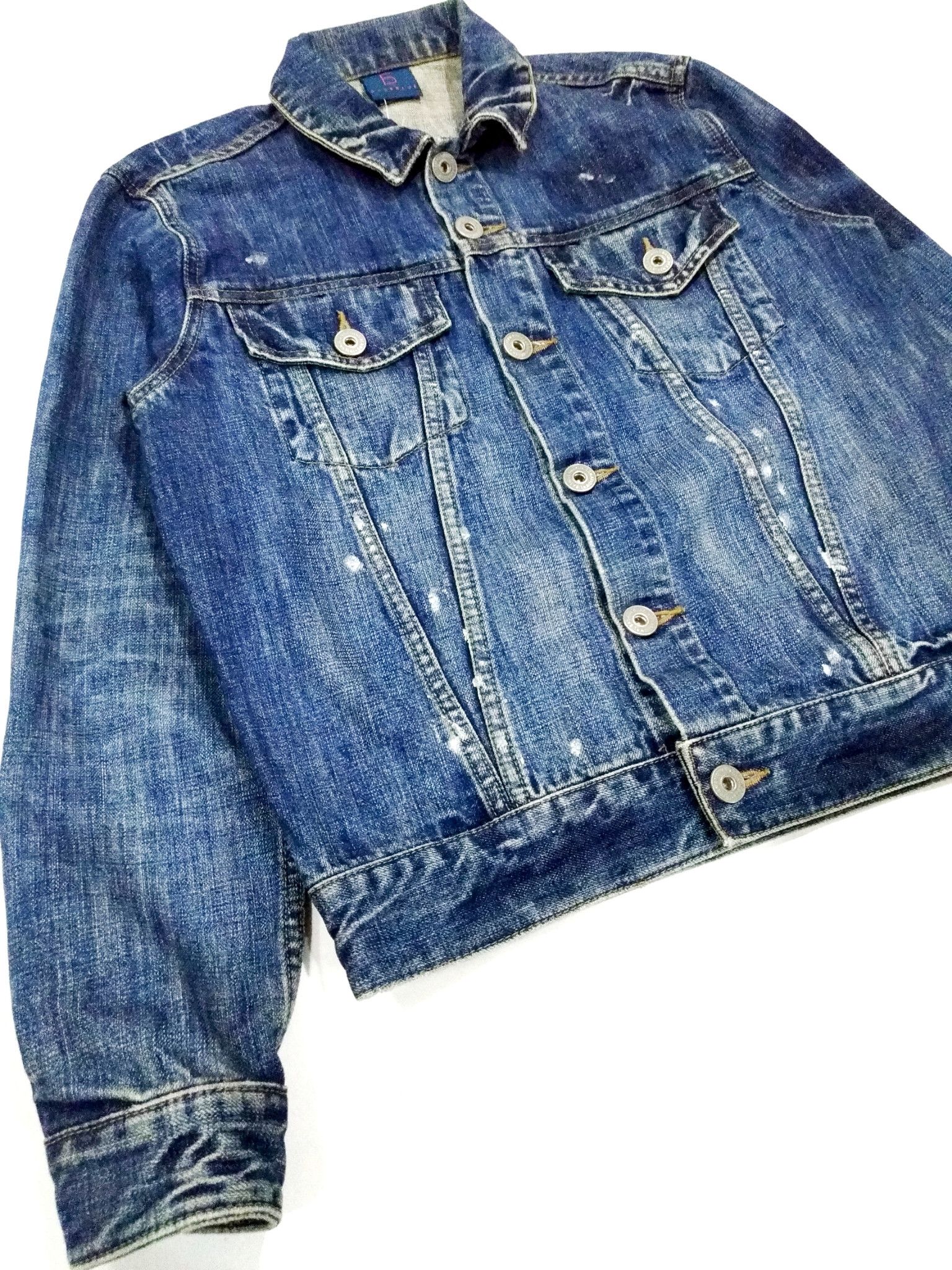 Japanese Brand × RAGEBLUE RARE! RAGEBLUE WASHED PAINT SPLATTER DENIM TRUCKER JACKET Size US M / EU 48-50 / 2 - 5 Thumbnail