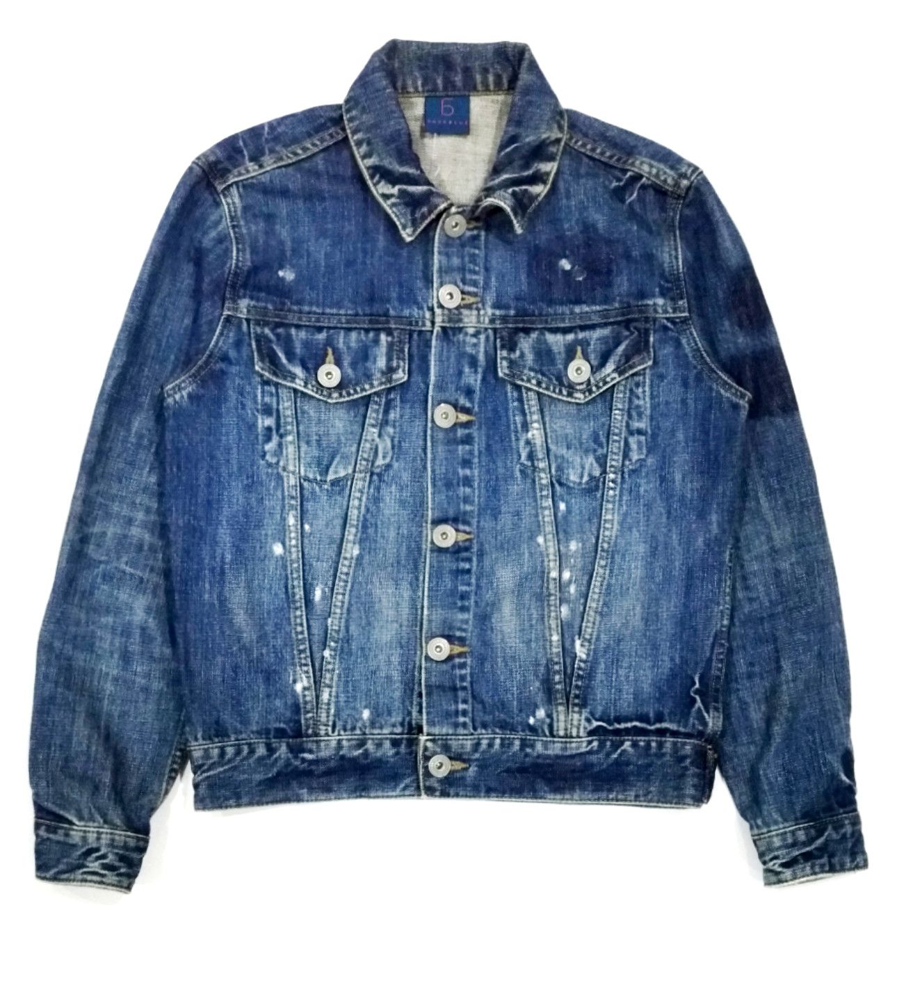 Japanese Brand × RAGEBLUE RARE! RAGEBLUE WASHED PAINT SPLATTER DENIM TRUCKER JACKET Size US M / EU 48-50 / 2 - 1 Thumbnail