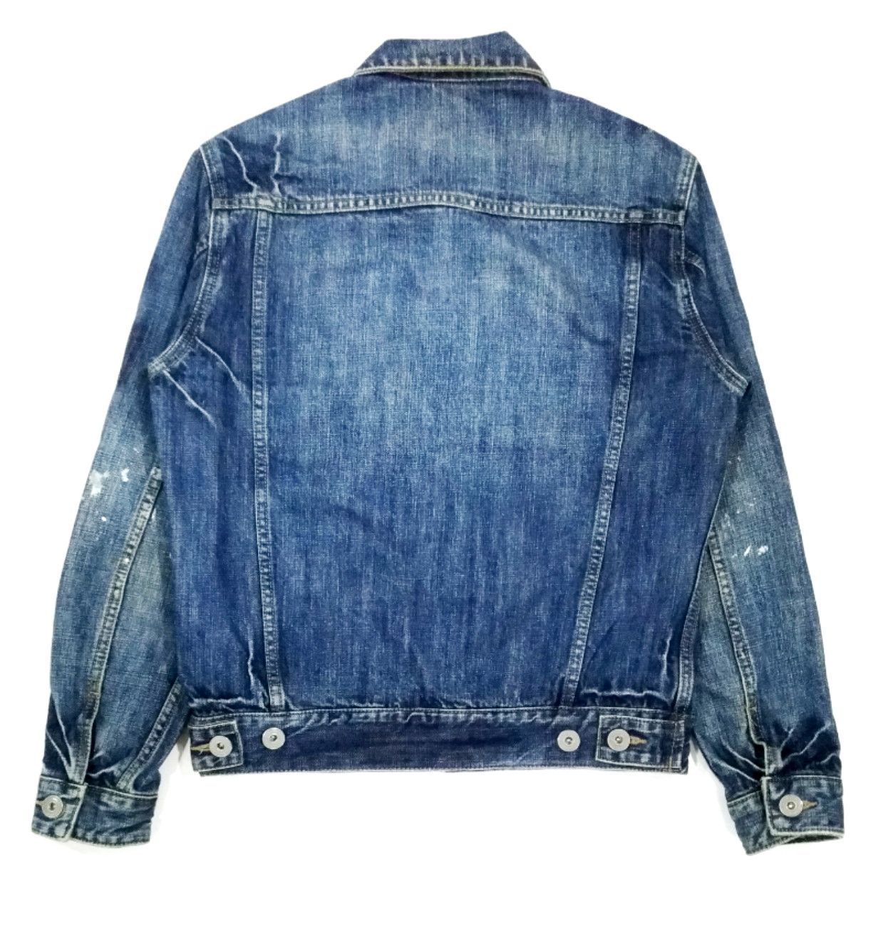 Japanese Brand × RAGEBLUE RARE! RAGEBLUE WASHED PAINT SPLATTER DENIM TRUCKER JACKET Size US M / EU 48-50 / 2 - 2 Thumbnail