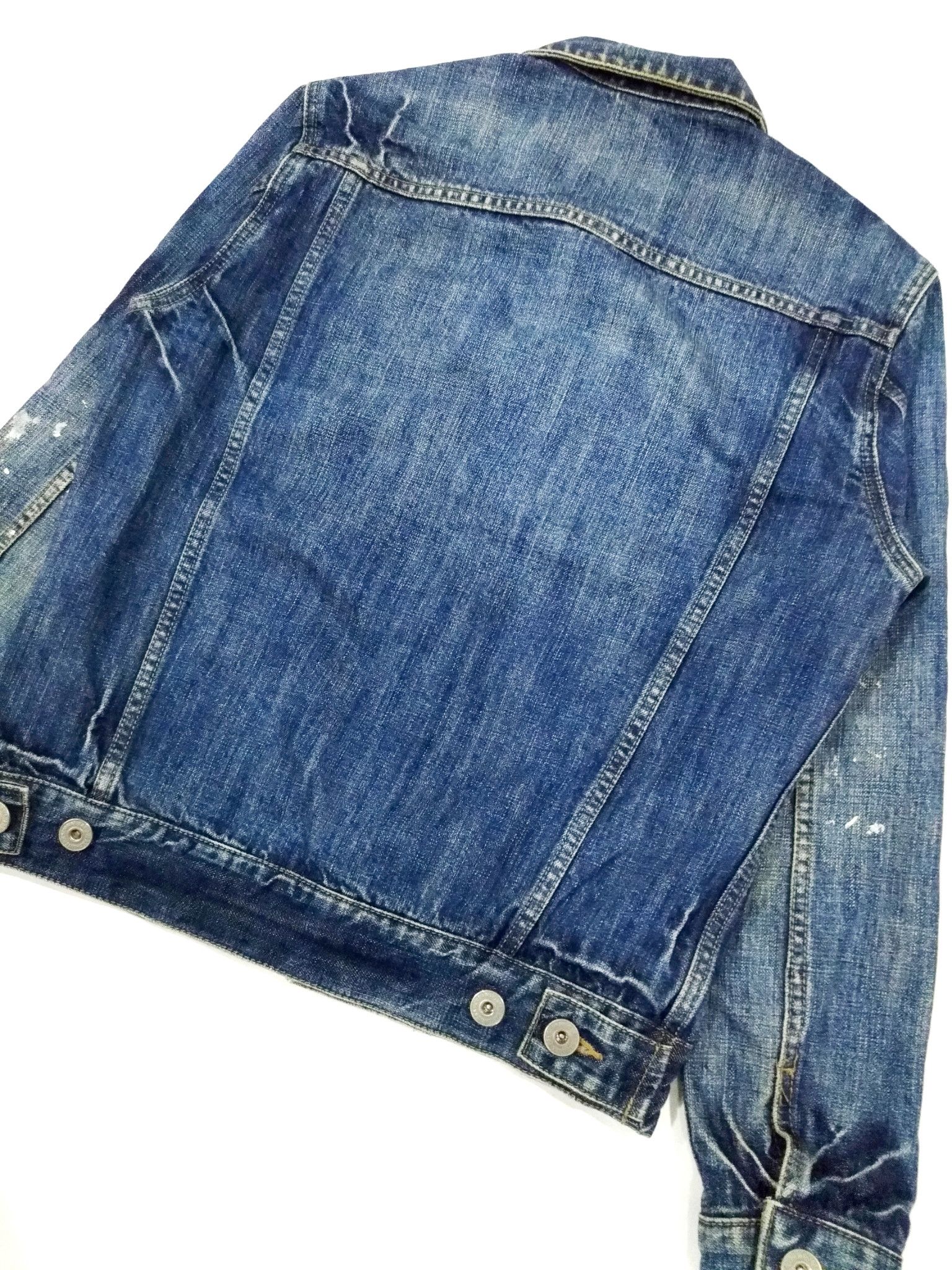Japanese Brand × RAGEBLUE RARE! RAGEBLUE WASHED PAINT SPLATTER DENIM TRUCKER JACKET Size US M / EU 48-50 / 2 - 9 Thumbnail