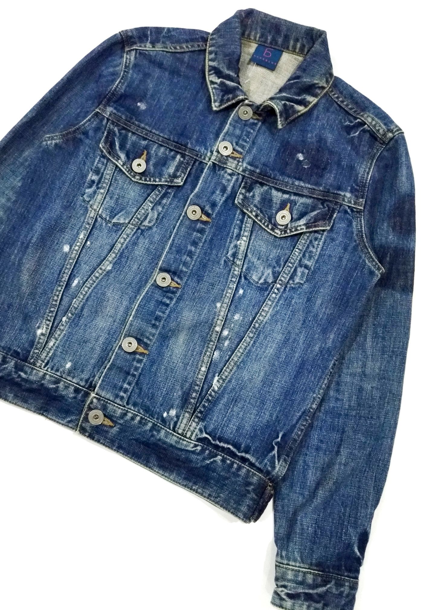 Japanese Brand × RAGEBLUE RARE! RAGEBLUE WASHED PAINT SPLATTER DENIM TRUCKER JACKET Size US M / EU 48-50 / 2 - 4 Thumbnail