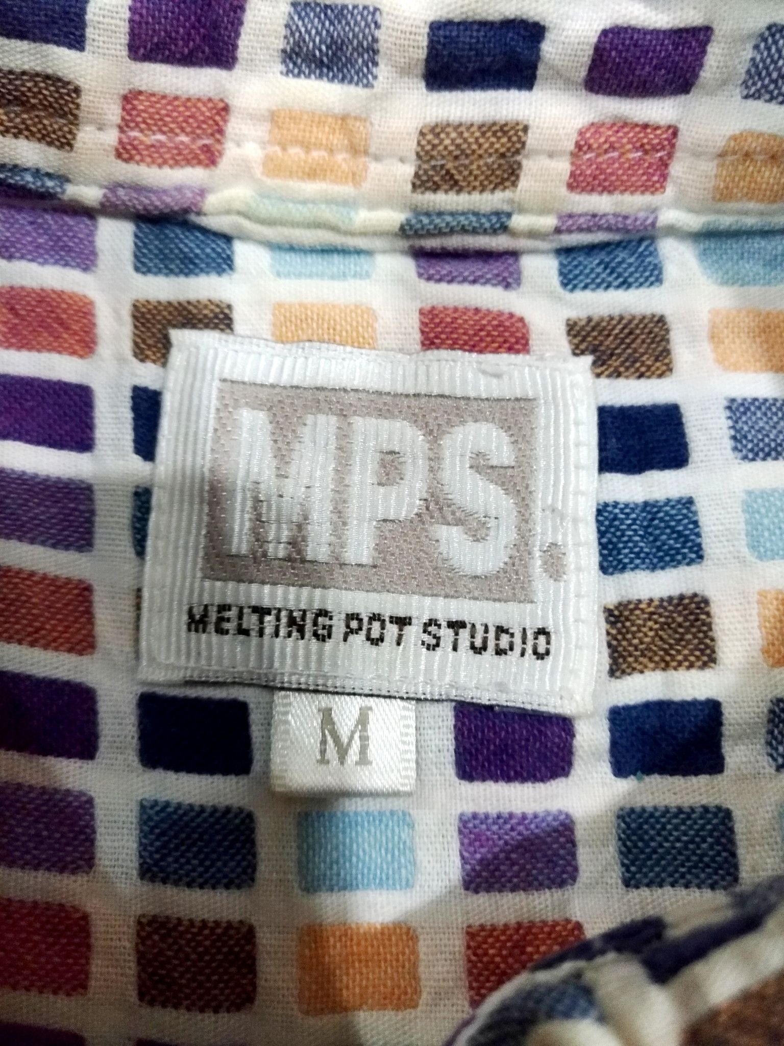 Designer × Japanese Brand RARE! VTG MELTING POT STUDIO MODERN ART VIBRANT SHIRT Size US M / EU 48-50 / 2 - 6 Thumbnail