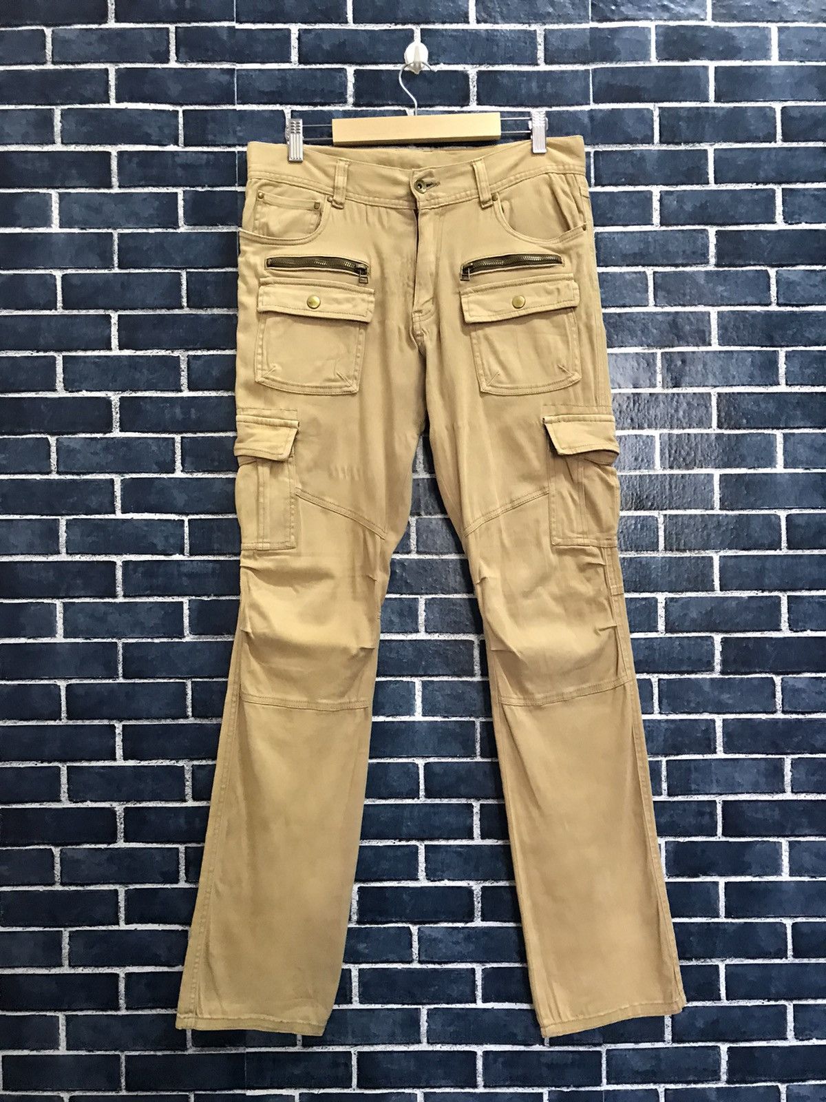 image of Designer Semantic Design Japan Cargo Bush Pants Skinny Stretchable in Beige, Men's (Size 31)