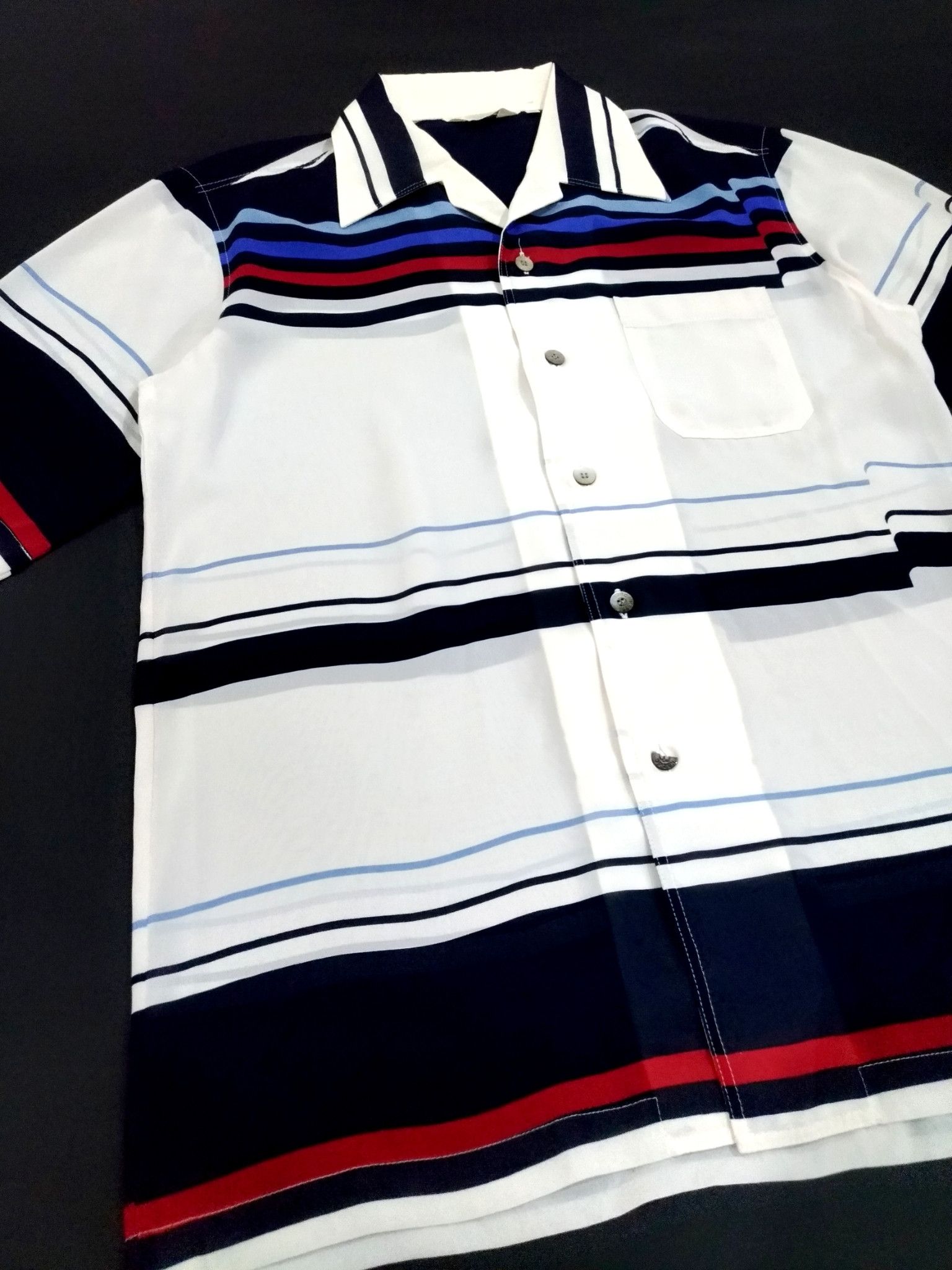 Designer × Japanese Brand RARE! VTG KAZAC RETRO DISCO STRIPED VIBRANT SHIRT Size US M / EU 48-50 / 2 - 4 Thumbnail