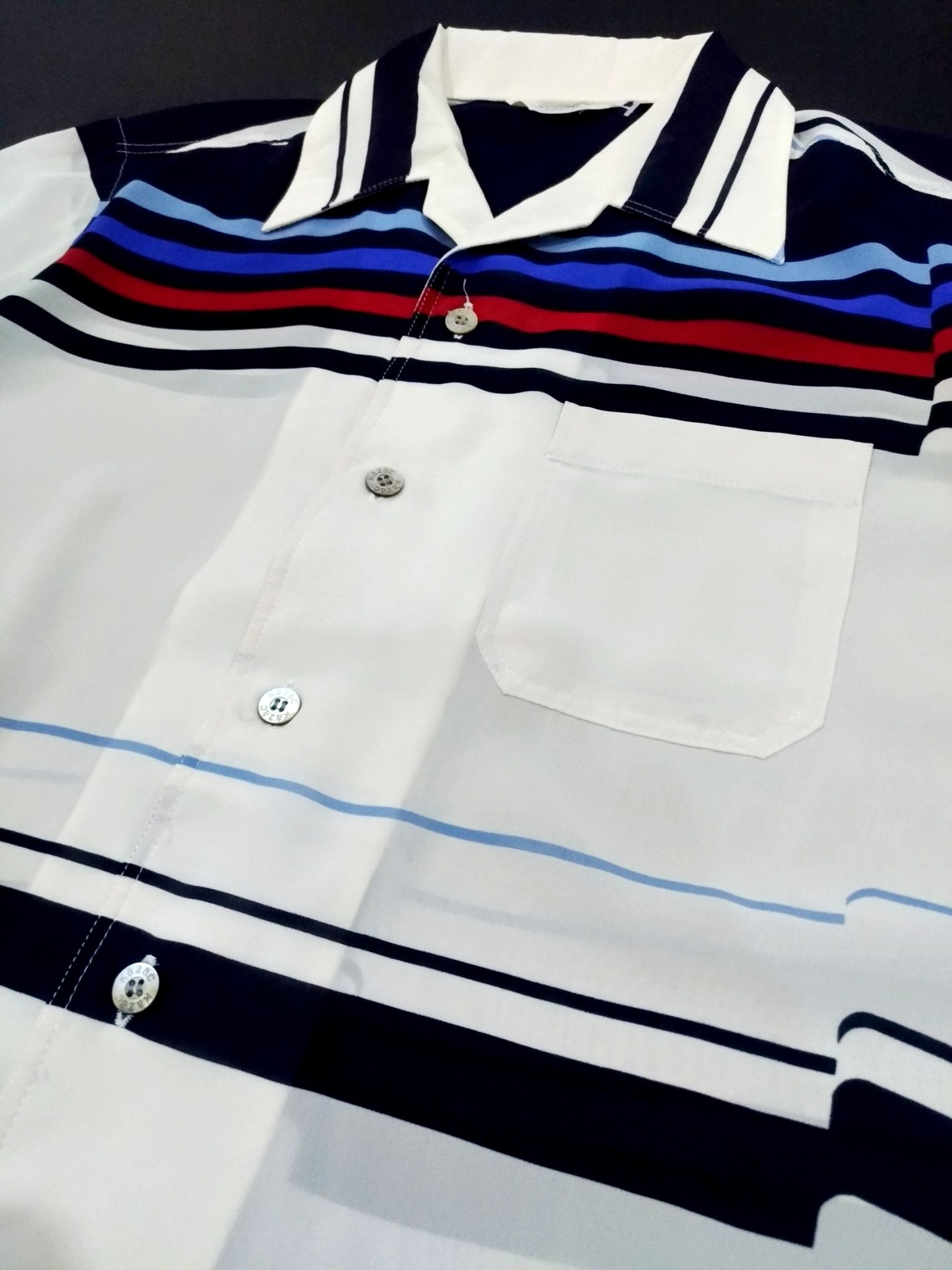 Designer × Japanese Brand RARE! VTG KAZAC RETRO DISCO STRIPED VIBRANT SHIRT Size US M / EU 48-50 / 2 - 7 Thumbnail