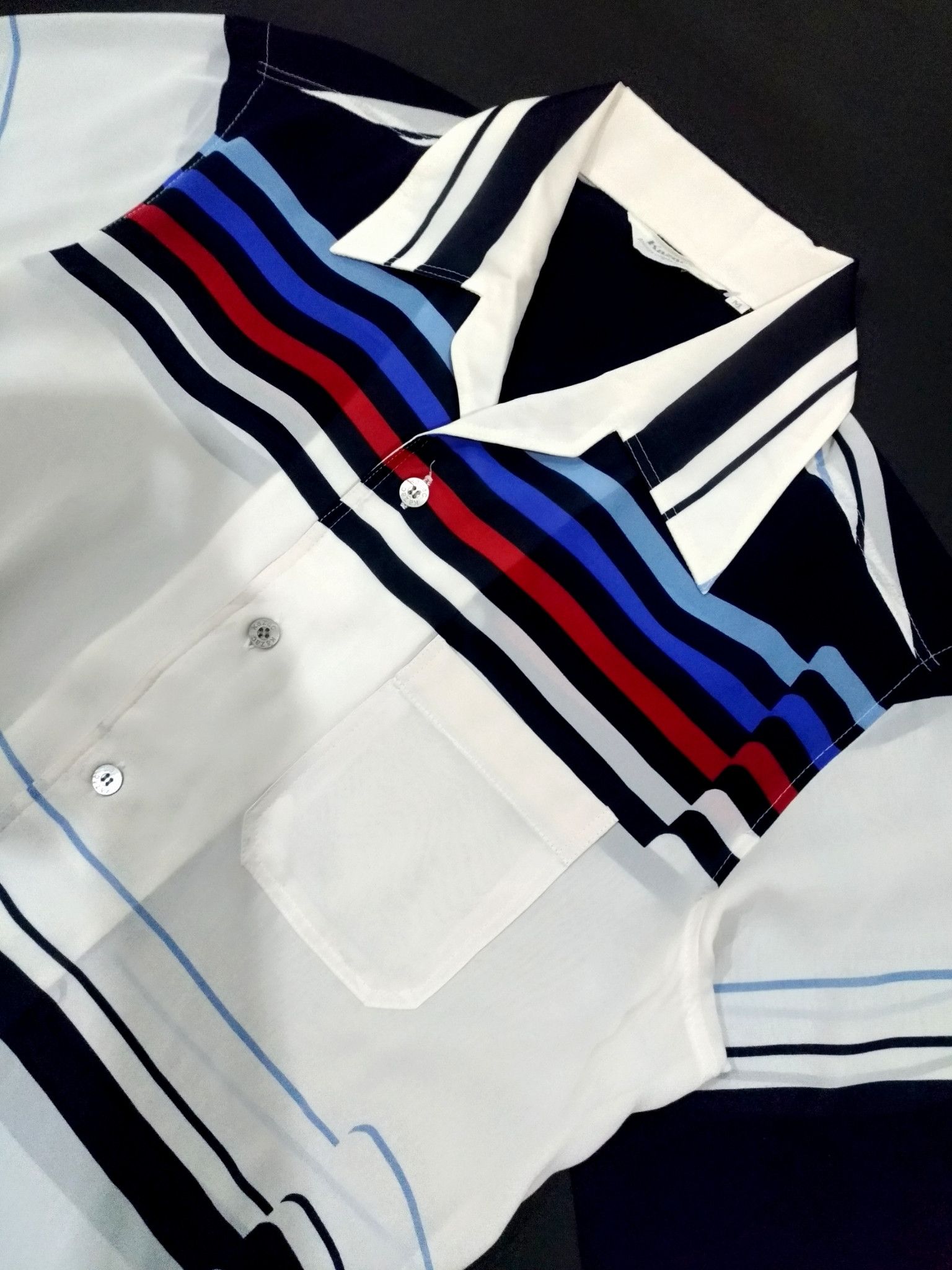 Designer × Japanese Brand RARE! VTG KAZAC RETRO DISCO STRIPED VIBRANT SHIRT Size US M / EU 48-50 / 2 - 5 Thumbnail