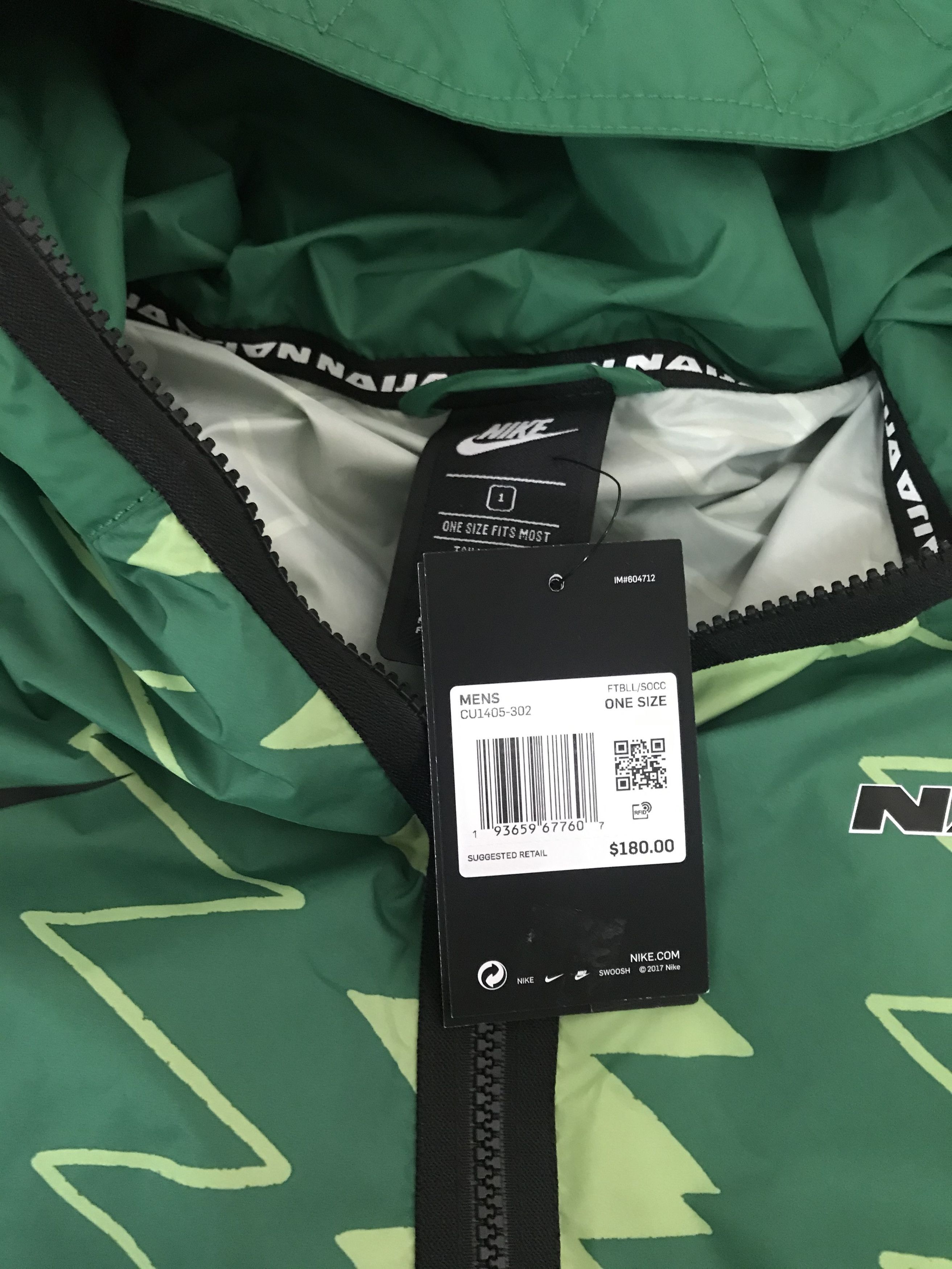Nike NIKE NIGERIA Men's Woven Poncho (One Size) Size US XL / EU 56 / 4 - 3 Thumbnail